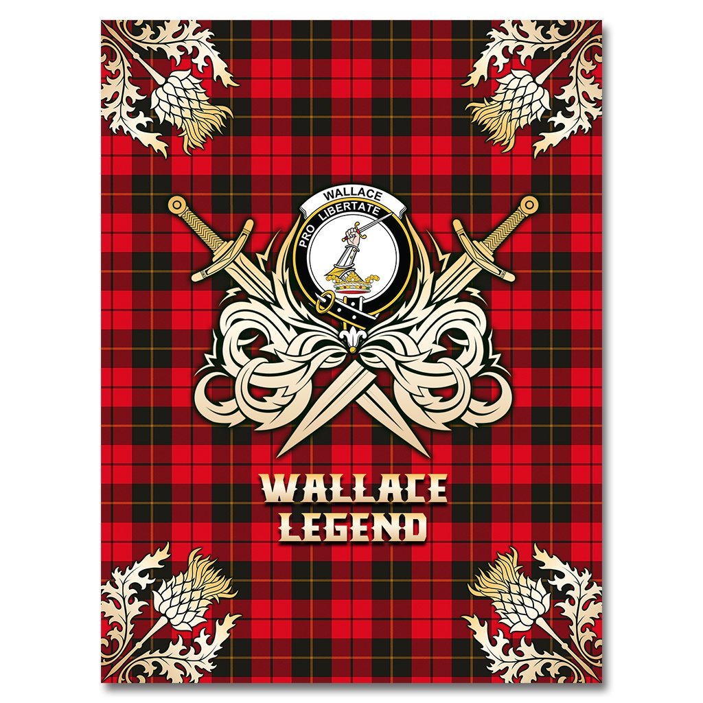 Wallace Weathered Tartan Gold Courage Symbol Blanket