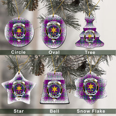 Wardlaw Tartan Christmas Ceramic Ornament - Snow Style