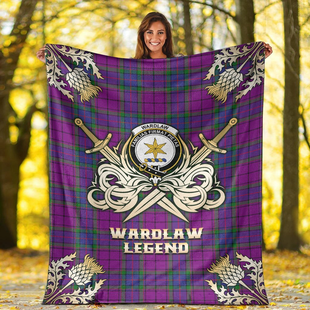 Wardlaw Modern Tartan Gold Courage Symbol Blanket