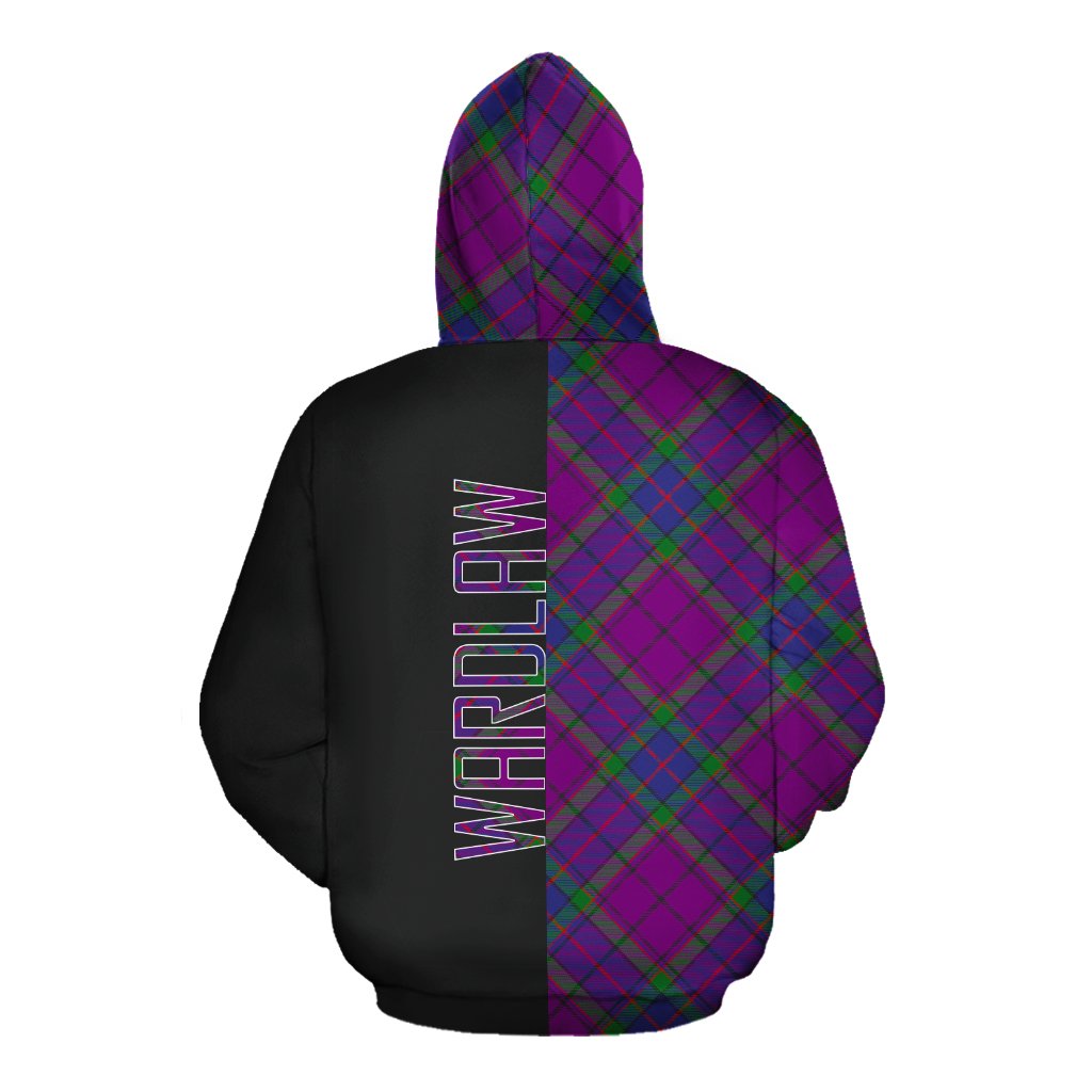 Wardlaw Modern Tartan Hoodie Half of Me - Cross Style