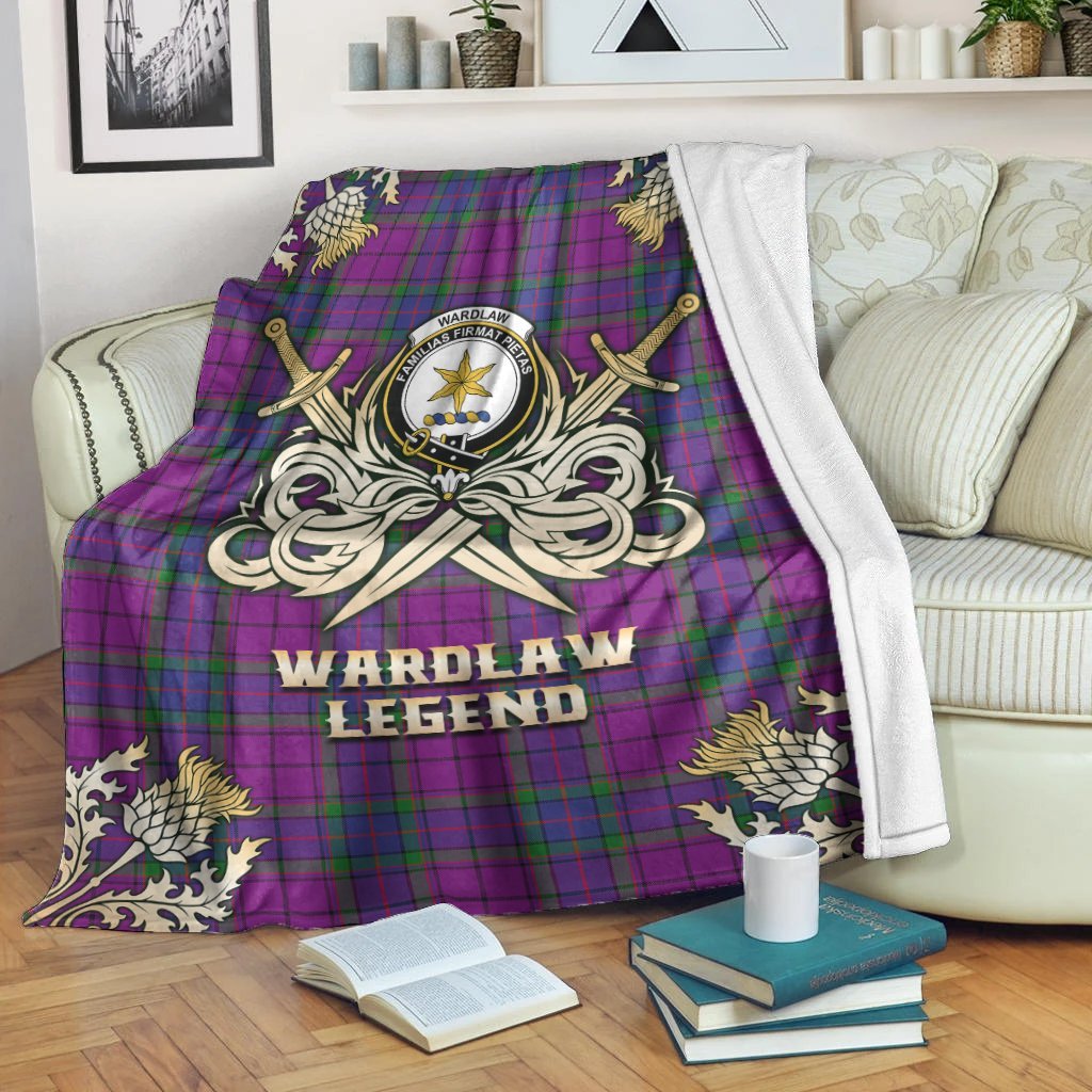 Wardlaw Modern Tartan Gold Courage Symbol Blanket