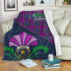 Wardlaw Tartan Crest Premium Blanket - Thistle Style