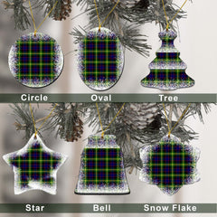 Watson Tartan Christmas Ceramic Ornament - Snow Style