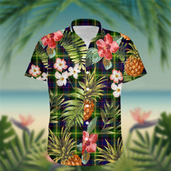 Watson Tartan Hawaiian Shirt Hibiscus, Coconut, Parrot, Pineapple - Tropical Garden Shirt