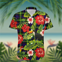 Watson Tartan Hawaiian Shirt Hibiscus, Coconut, Parrot, Pineapple - Tropical Garden Shirt