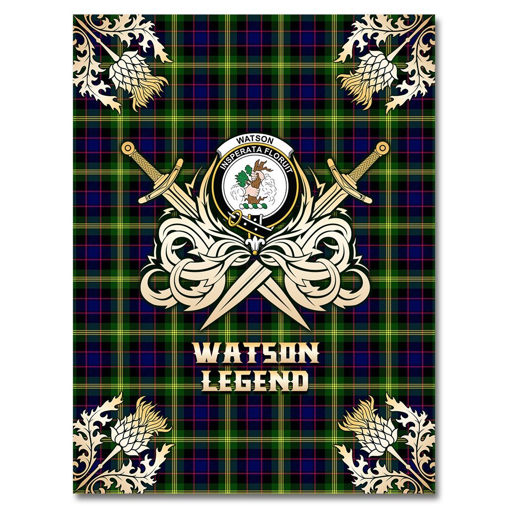 Watson Modern Tartan Gold Courage Symbol Blanket