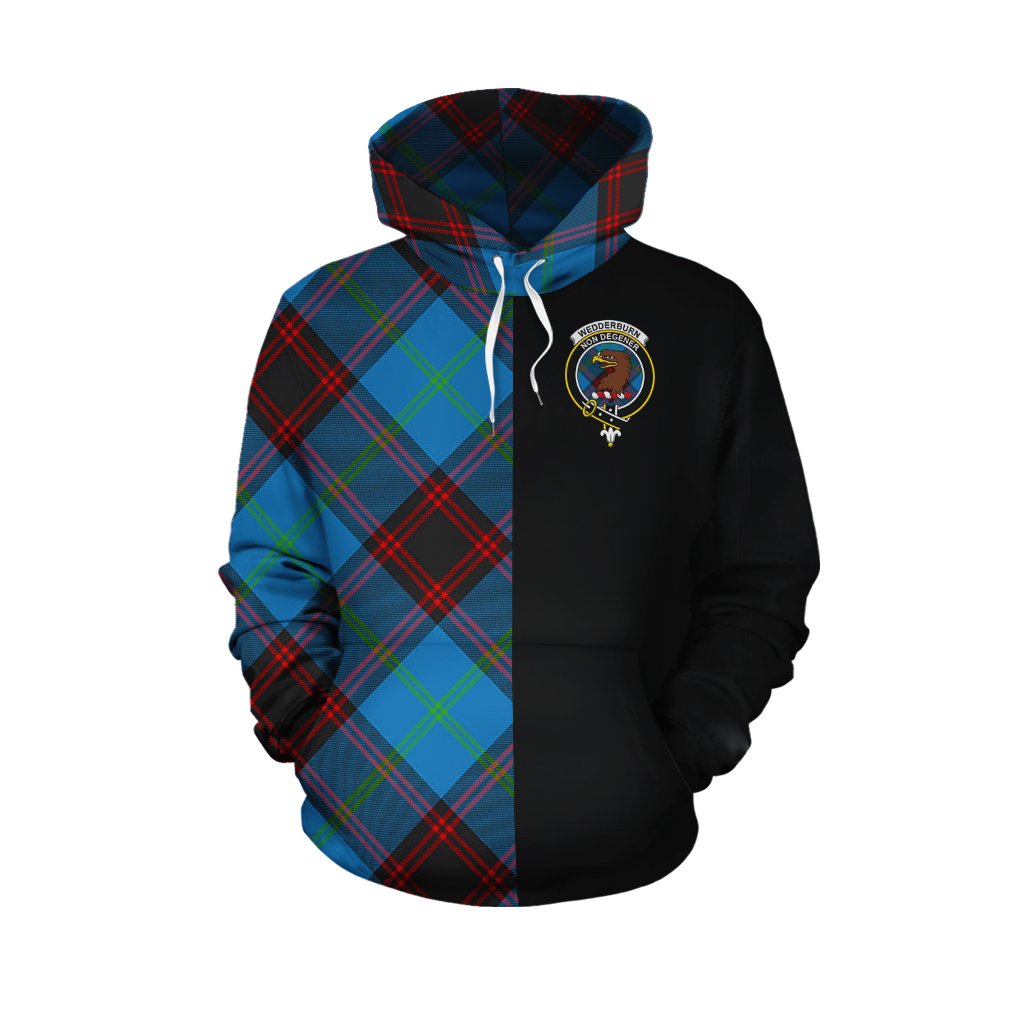 Wedderburn Tartan Hoodie Half of Me - Cross Style