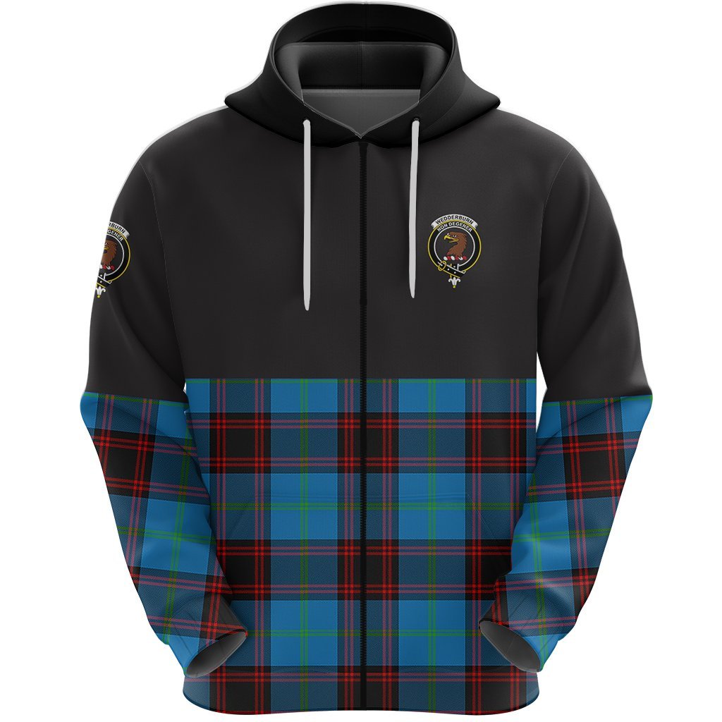 Wedderburn Clan Half Of Tartan Zipper Hoodie