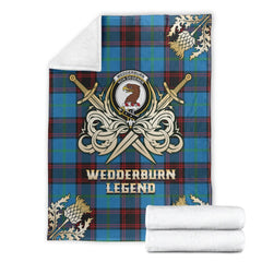 Wedderburn Tartan Gold Courage Symbol Blanket