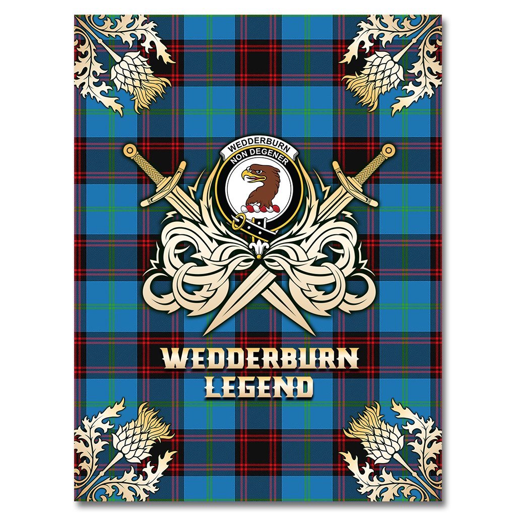 Wedderburn Tartan Gold Courage Symbol Blanket