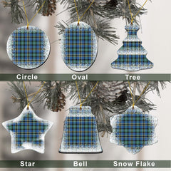 Weir Tartan Christmas Ceramic Ornament - Snow Style