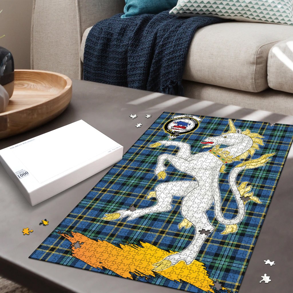 Weir Ancient Tartan Crest Unicorn Scotland Jigsaw Puzzles