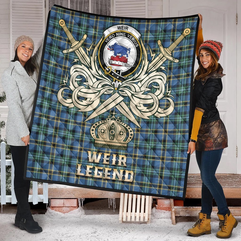 Weir Ancient Tartan Crest Legend Gold Royal Premium Quilt