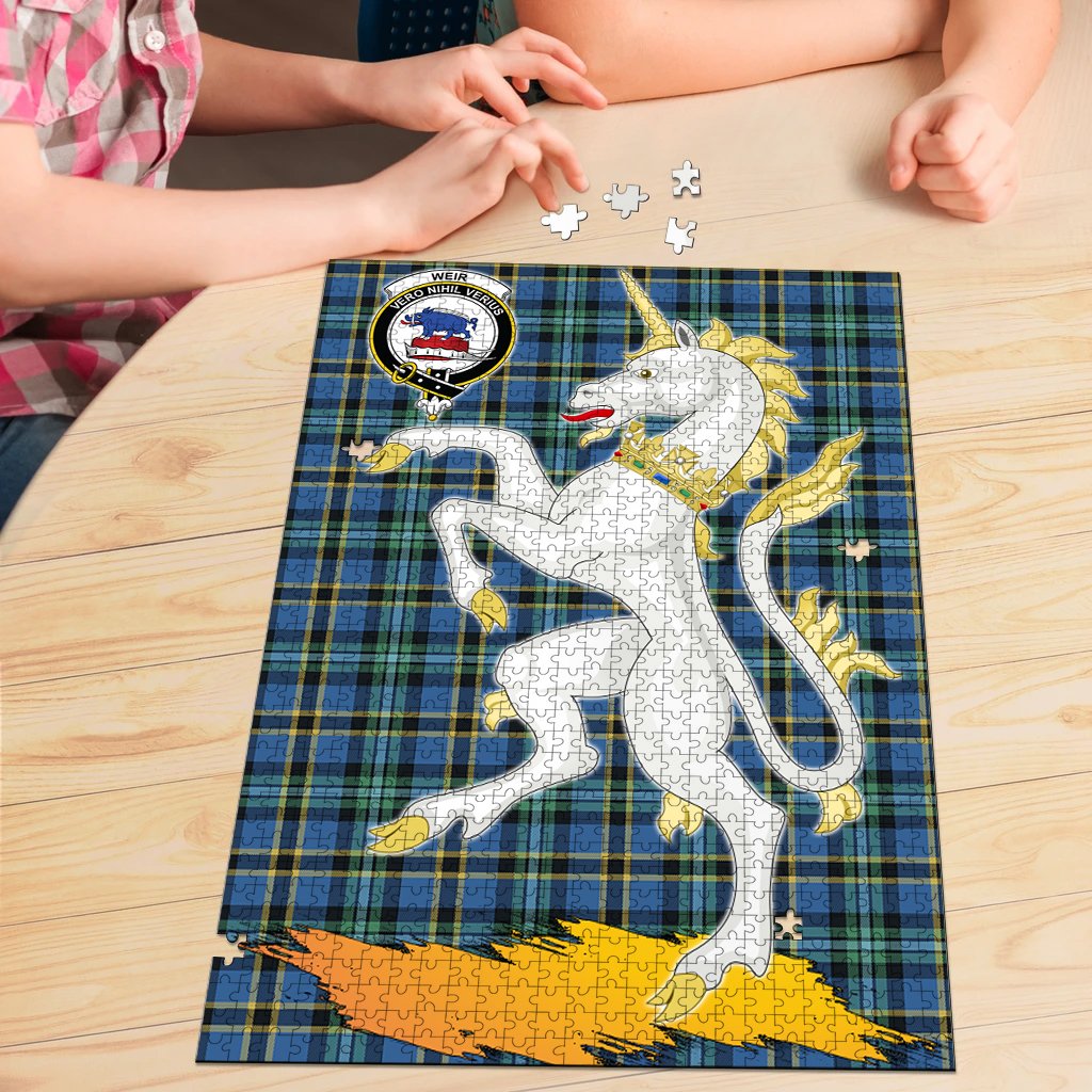 Weir Ancient Tartan Crest Unicorn Scotland Jigsaw Puzzles