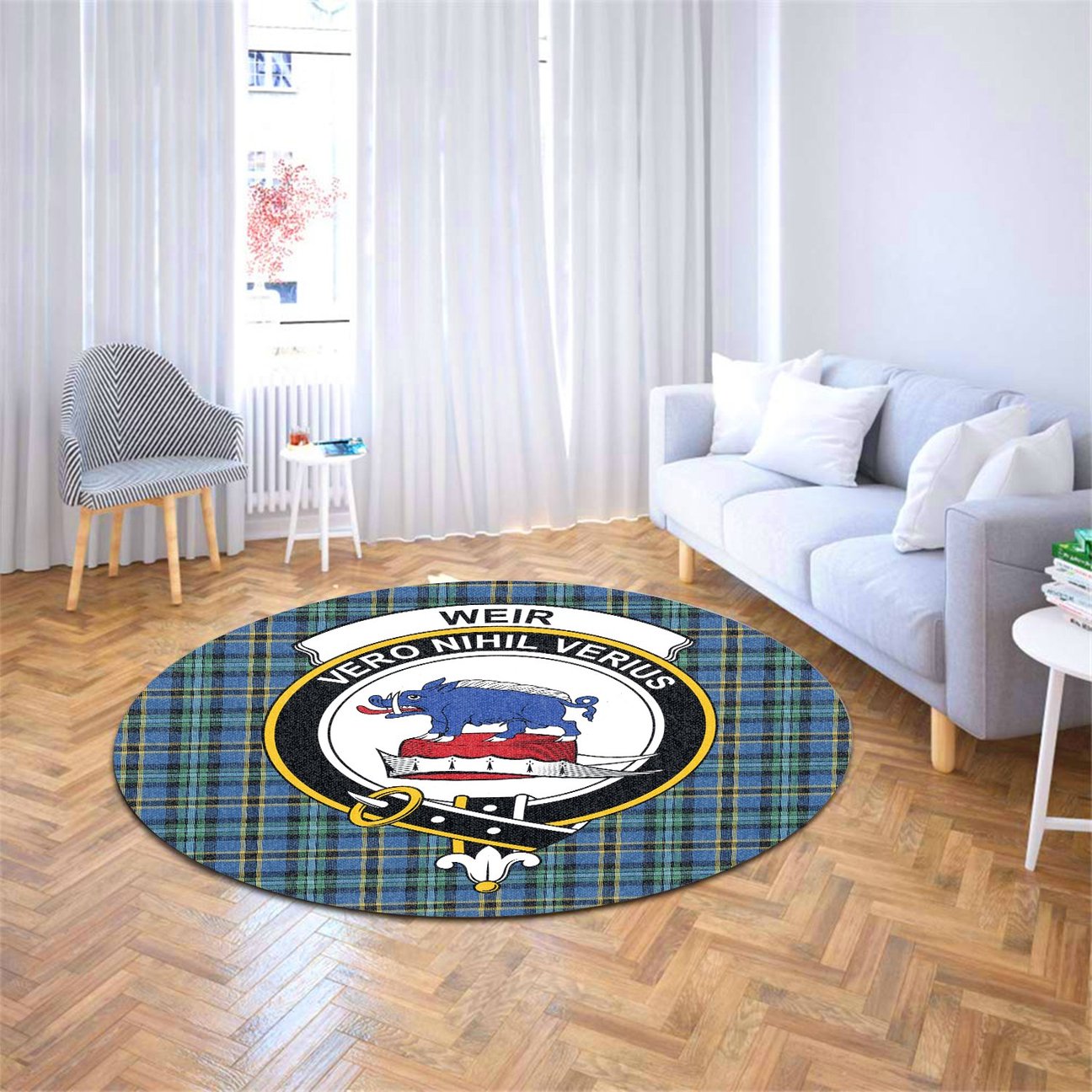 Weir Ancient Tartan Crest Round Rug