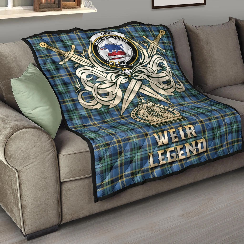 Weir Ancient Tartan Crest Legend Gold Royal Premium Quilt