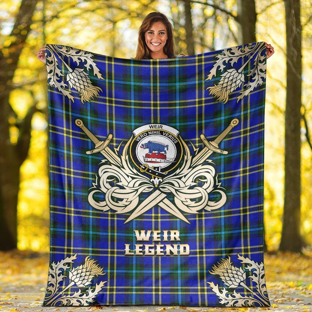 Weir Modern Tartan Gold Courage Symbol Blanket