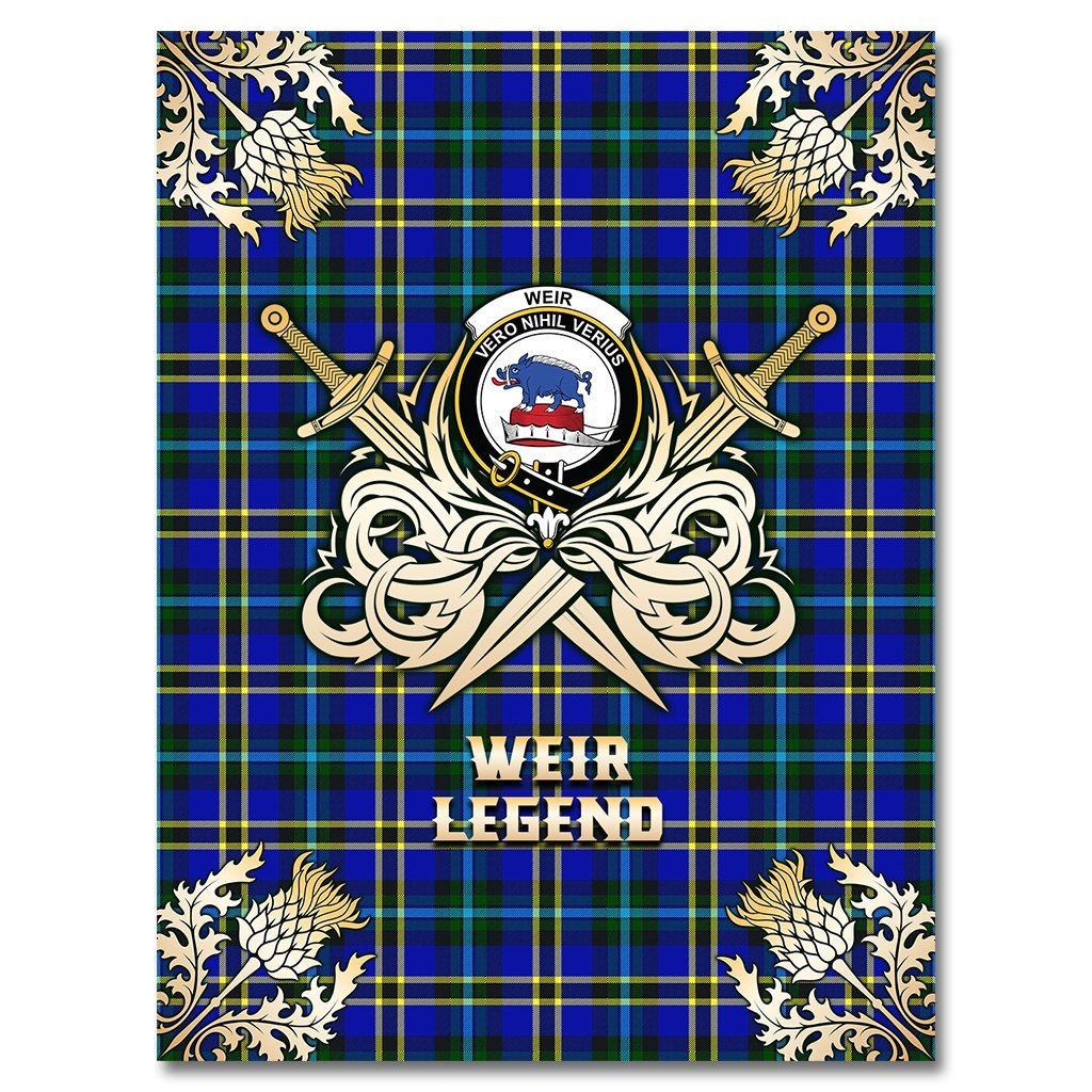 Weir Modern Tartan Gold Courage Symbol Blanket