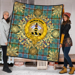 Whitelaw Tartan Crest Premium Quilt - Gold Thistle Style