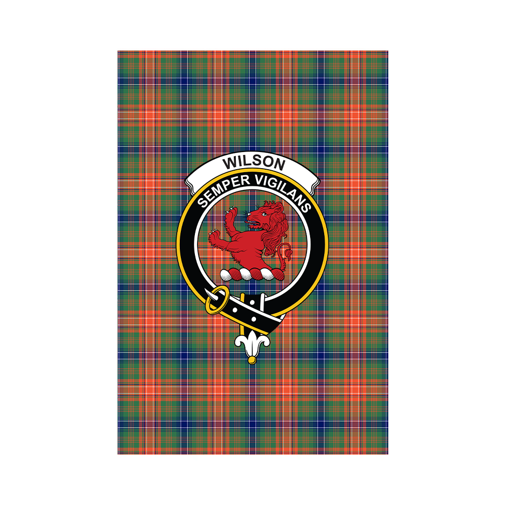 Wilson Ancient Tartan Crest Garden Flag