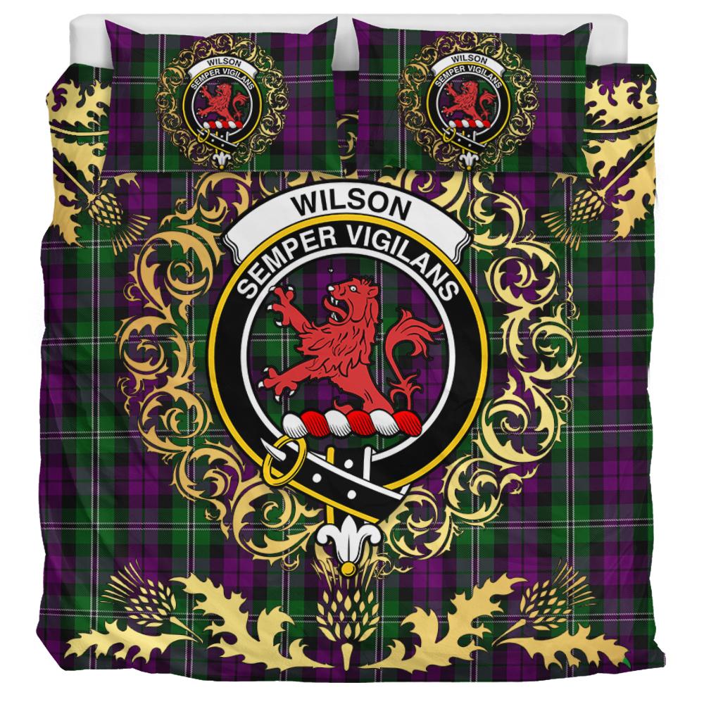 Wilson Tartan Crest Bedding Set - Golden Thistle Style