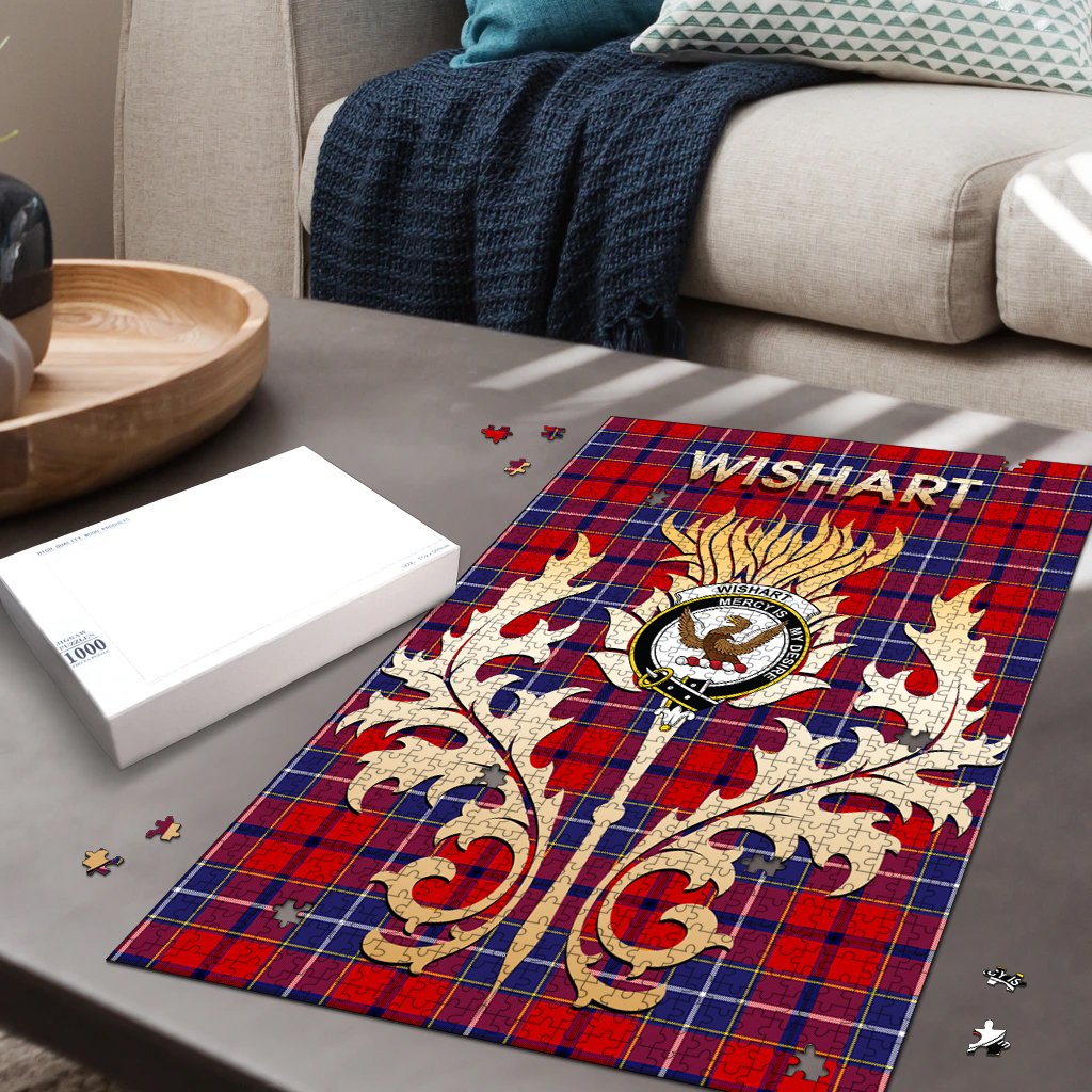 Wishart Dress Tartan Crest Thistle Jigsaw Puzzles