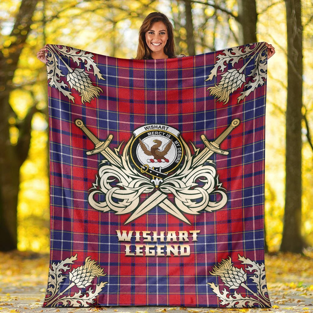 Wishart Dress Tartan Gold Courage Symbol Blanket