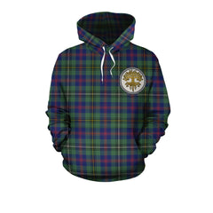 Wood Modern Tartan Hoodie - Tree Of Life