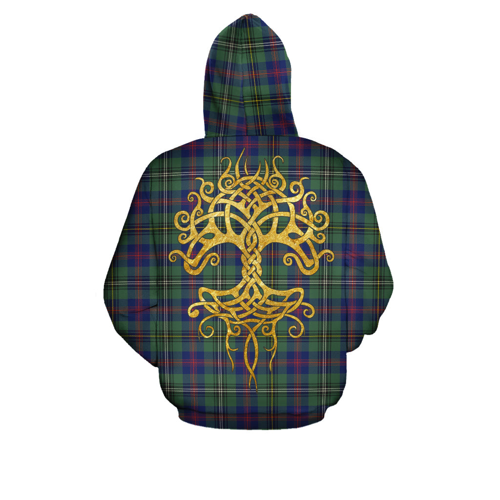 Wood Modern Tartan Hoodie - Tree Of Life