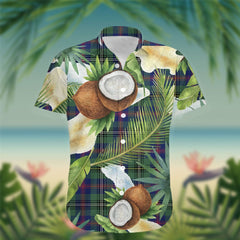 Wood Tartan Hawaiian Shirt Hibiscus, Coconut, Parrot, Pineapple - Tropical Garden Shirt