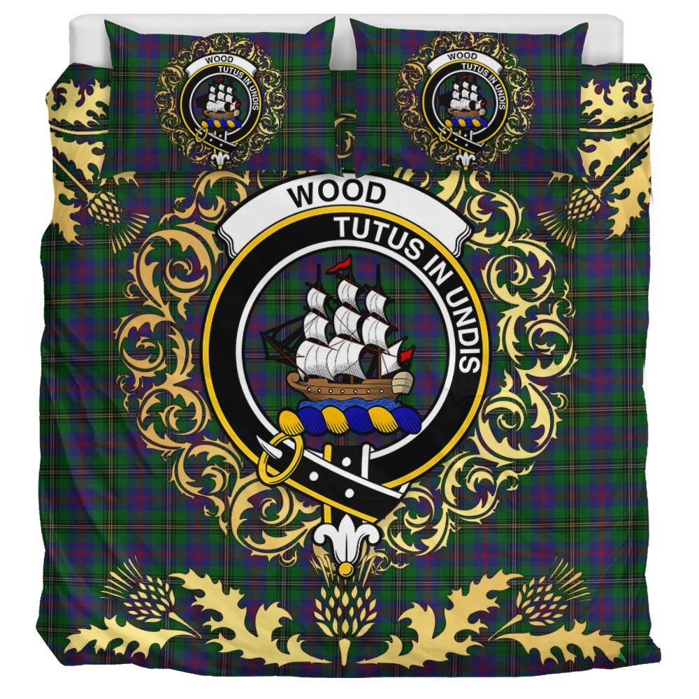 Wood Tartan Crest Bedding Set - Golden Thistle Style