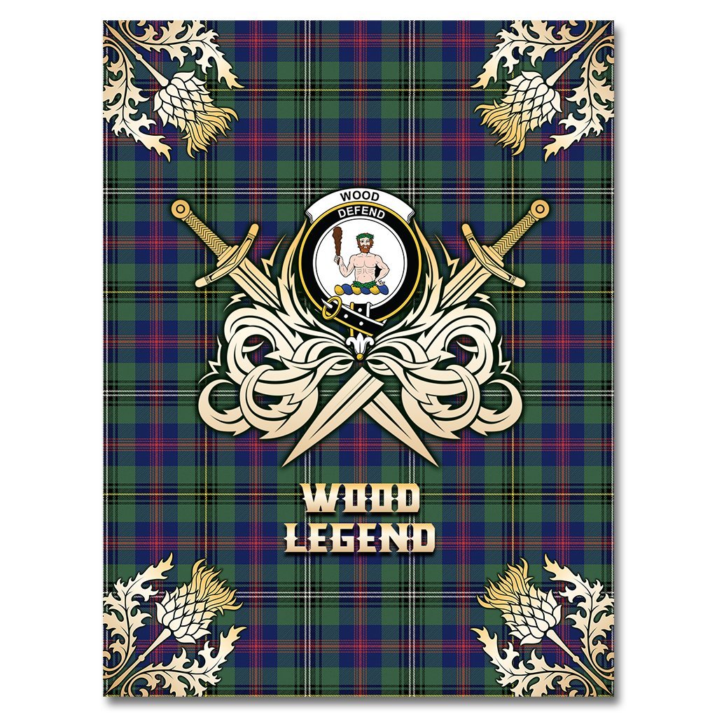 Wood Modern Tartan Gold Courage Symbol Blanket