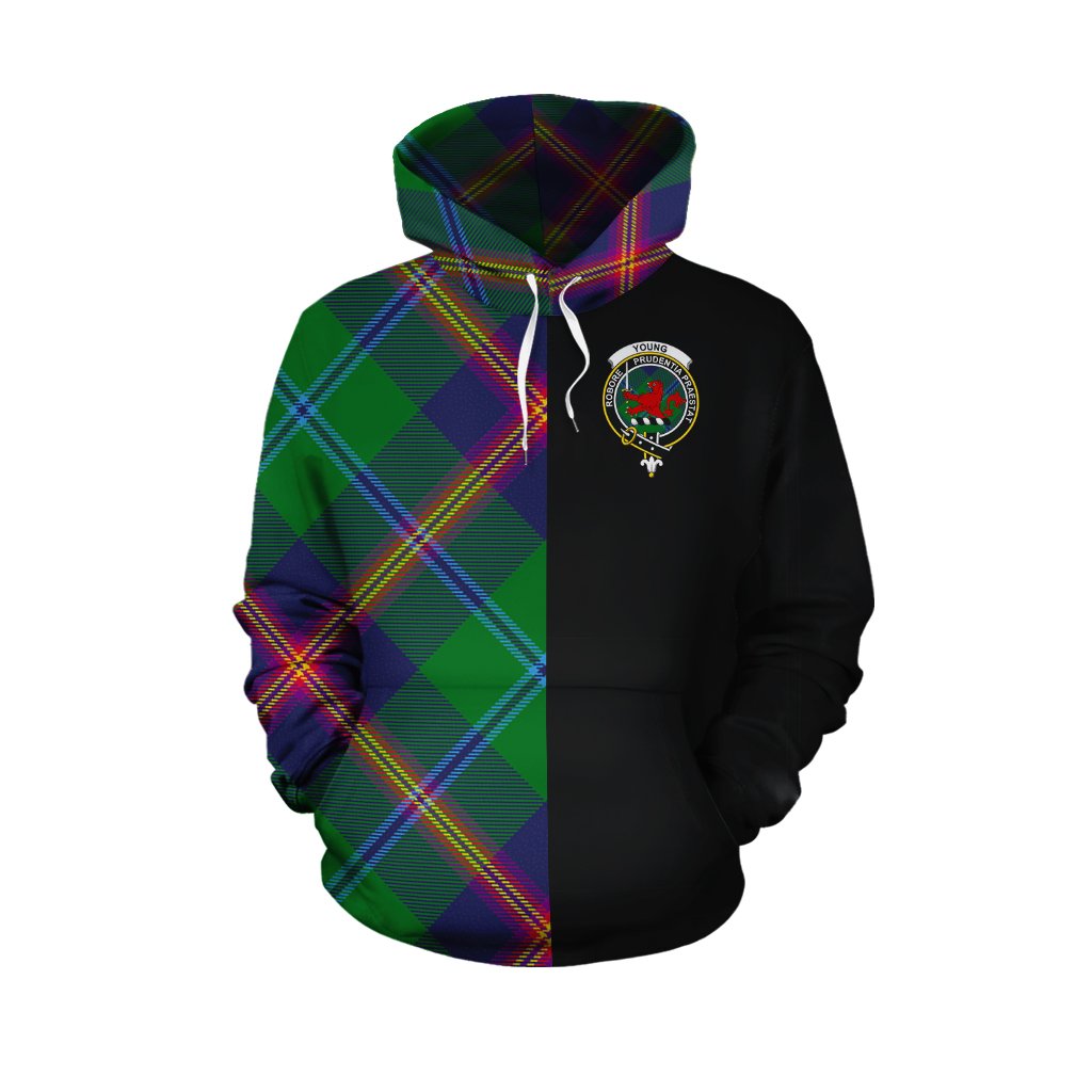 Young Modern Tartan Hoodie Half of Me - Cross Style