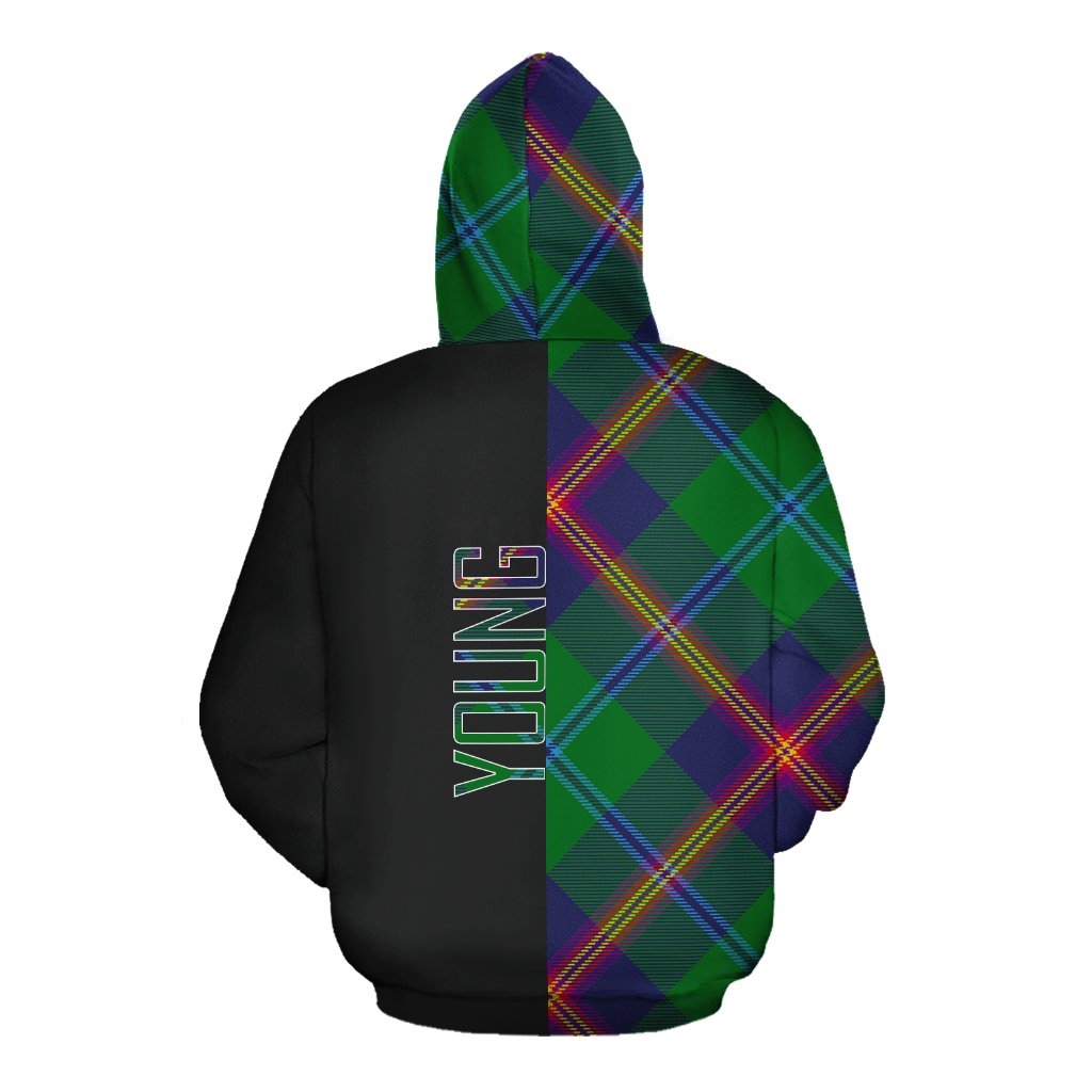 Young Modern Tartan Hoodie Half of Me - Cross Style