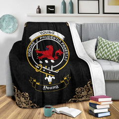 Young Crest Tartan Premium Blanket Black