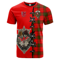 Adair Tartan T-shirt - Lion Rampant And Celtic Thistle Style