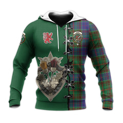 Adam Tartan Hoodie - Lion Rampant And Celtic Thistle Style