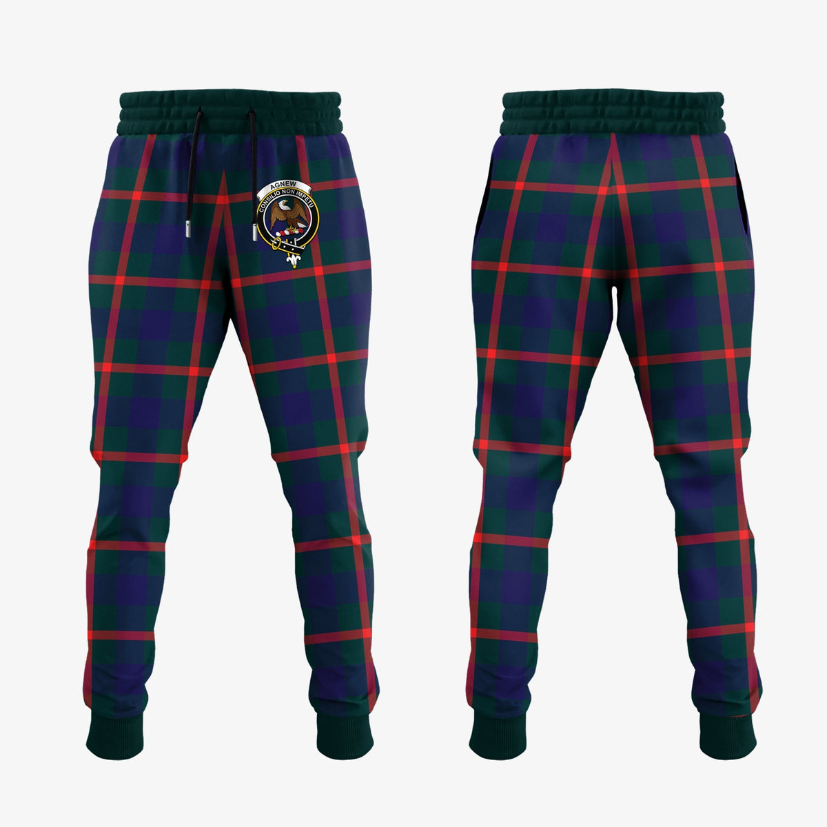 Agnew Modern Tartan Crest Jogger Sweatpants