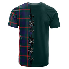 Agnew Modern Tartan T-shirt - Lion Rampant And Celtic Thistle Style