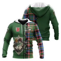 Aikenhead Tartan Hoodie - Lion Rampant And Celtic Thistle Style