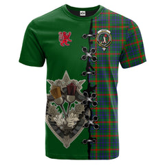 Aiton Tartan T-shirt - Lion Rampant And Celtic Thistle Style