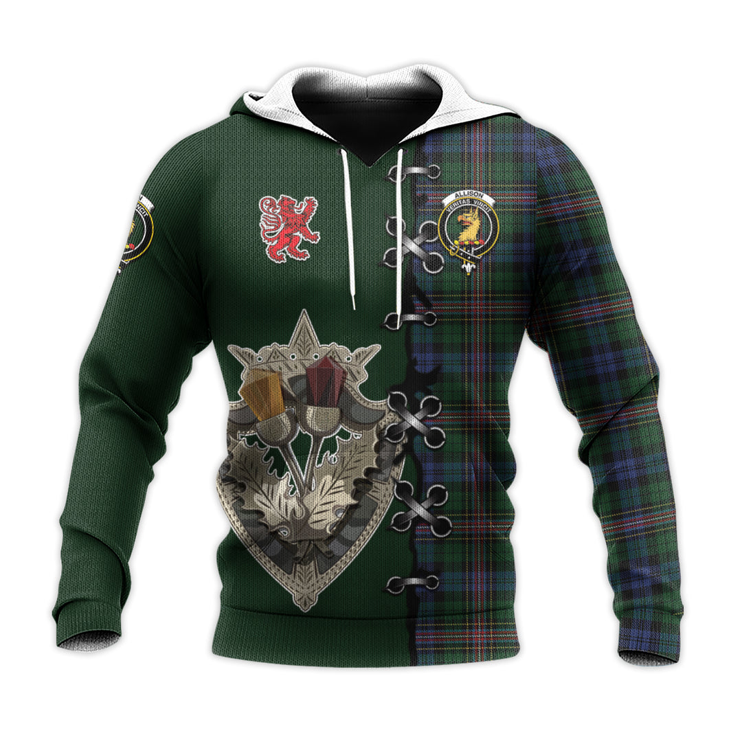 Allison Tartan Hoodie - Lion Rampant And Celtic Thistle Style