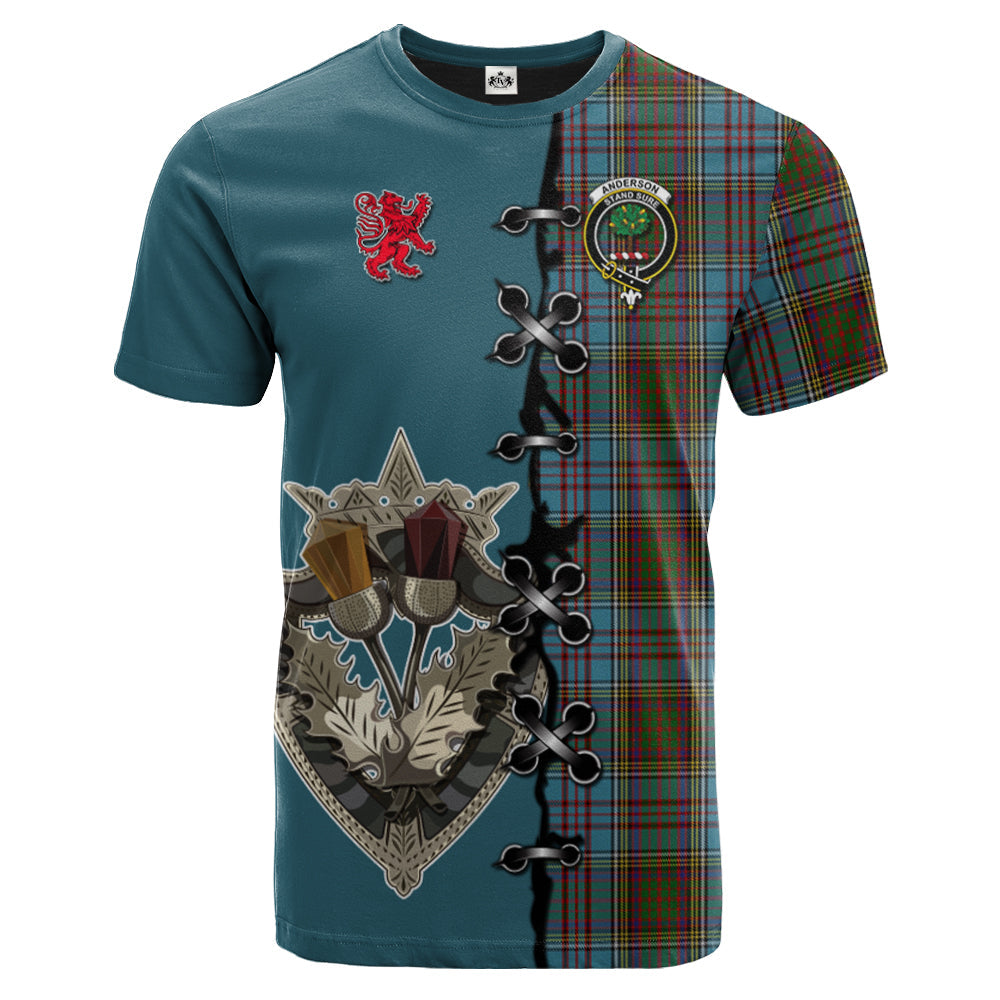 Anderson Tartan T-shirt - Lion Rampant And Celtic Thistle Style