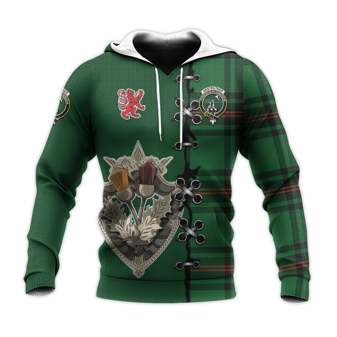 Anstruther Tartan Hoodie - Lion Rampant And Celtic Thistle Style