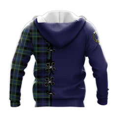 Arbuthnot Modern Tartan Hoodie - Lion Rampant And Celtic Thistle Style