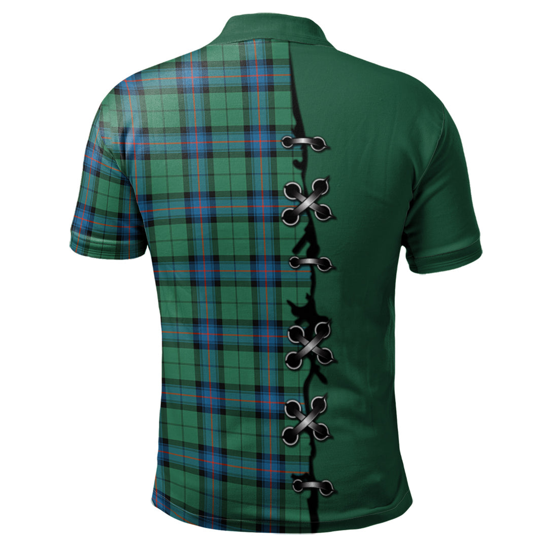 Armstrong Ancient Tartan Polo Shirt - Lion Rampant And Celtic Thistle Style