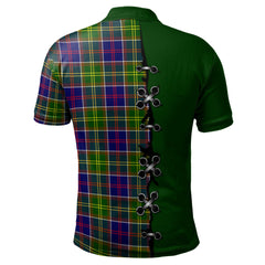 Arnott Tartan Polo Shirt - Lion Rampant And Celtic Thistle Style