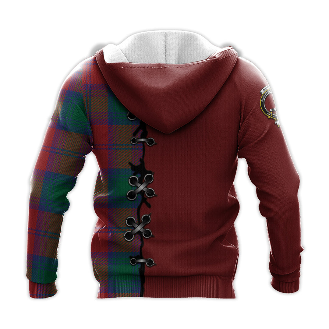 Auchinleck Tartan Hoodie - Lion Rampant And Celtic Thistle Style