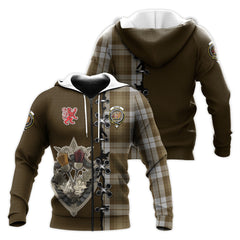 Baillie Dress Tartan Hoodie - Lion Rampant And Celtic Thistle Style