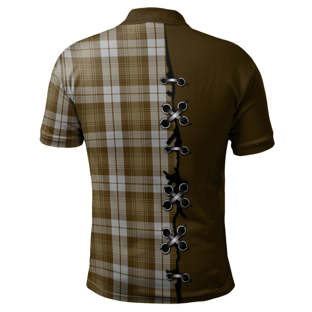 Baillie Dress Tartan Polo Shirt - Lion Rampant And Celtic Thistle Style